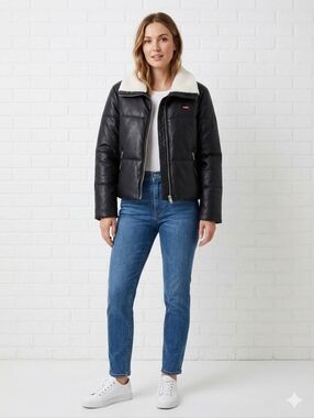 Levi's Black and White Puffer Jacket